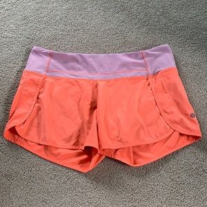 4” LuluLemon Mid-Rise Speed Up Shorts